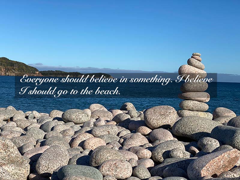 caption on beach photo